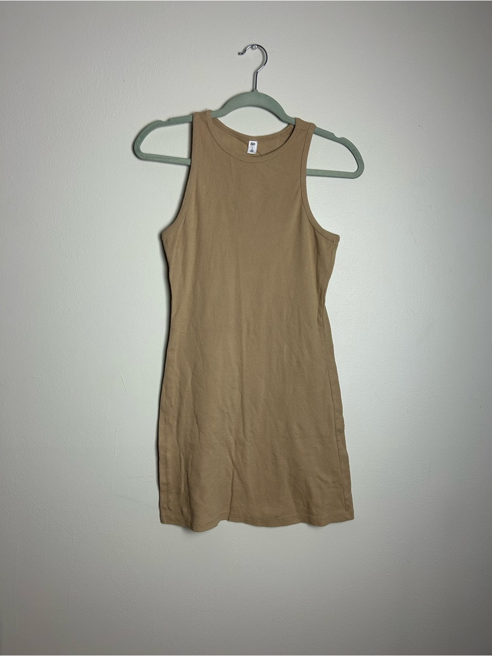 bp Ribbed Tank Dress in Beige-Tan